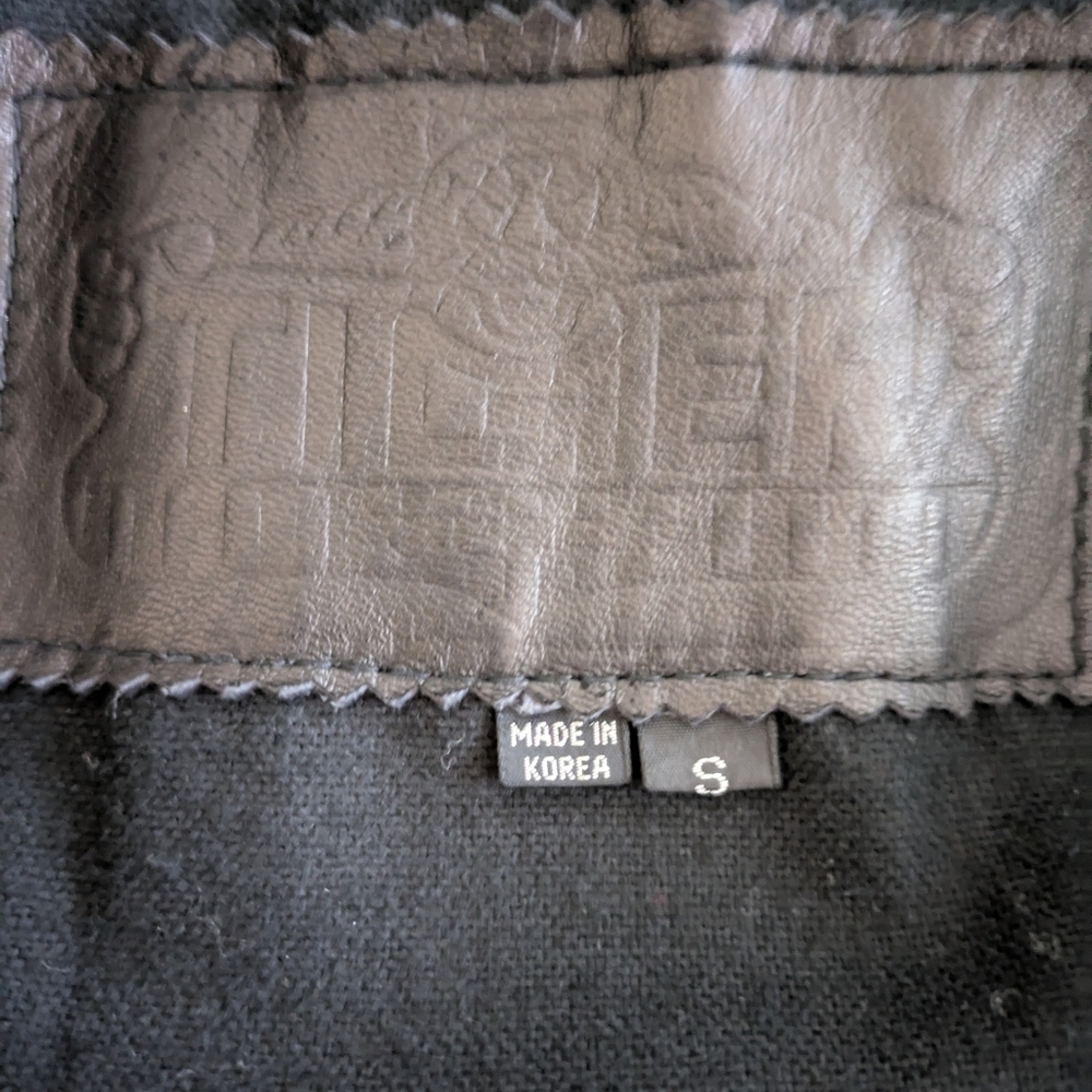 Women's Black North Beach Leather Jacket With Fleece Lining. Size Small